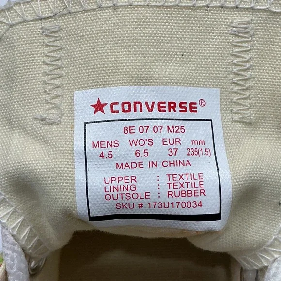 Converse Chuck Taylor All Star Boots Print Sneakers Women's 6.5 Y2K Casual‎ CTAS - Picture 6 of 8